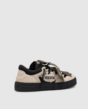 Off-White Beige Court 3.0 combo sneakers with stripes OF05779001