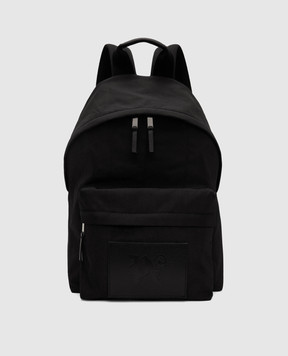 Palm Angels Black backpack with embossed monogram logo PMNB022R24FAB001