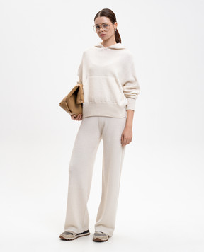 Peserico White sweatpants with wool, silk and cashmere S94105F079283E