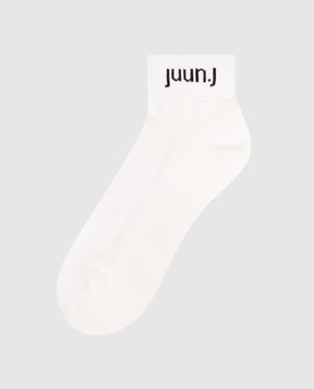 Juun.j White socks with logo pattern JC63KTP521