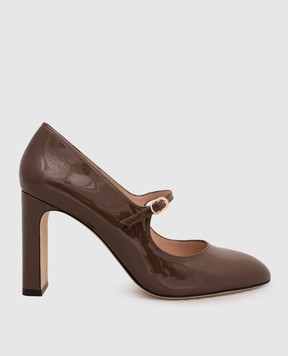 Stuart Weitzman Brown patent leather MARY JANE shoes SM475