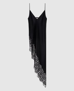 SSHEENA Black asymmetrical dress with lace 26FWALCATRAZTF26005