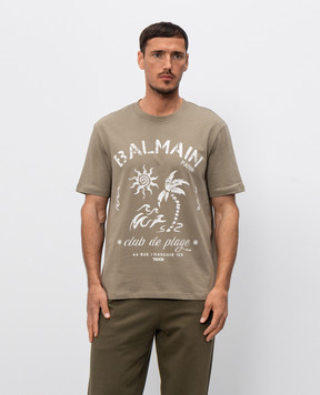 Balmain Balmain Plage khaki T-shirt GH0EG000GF58