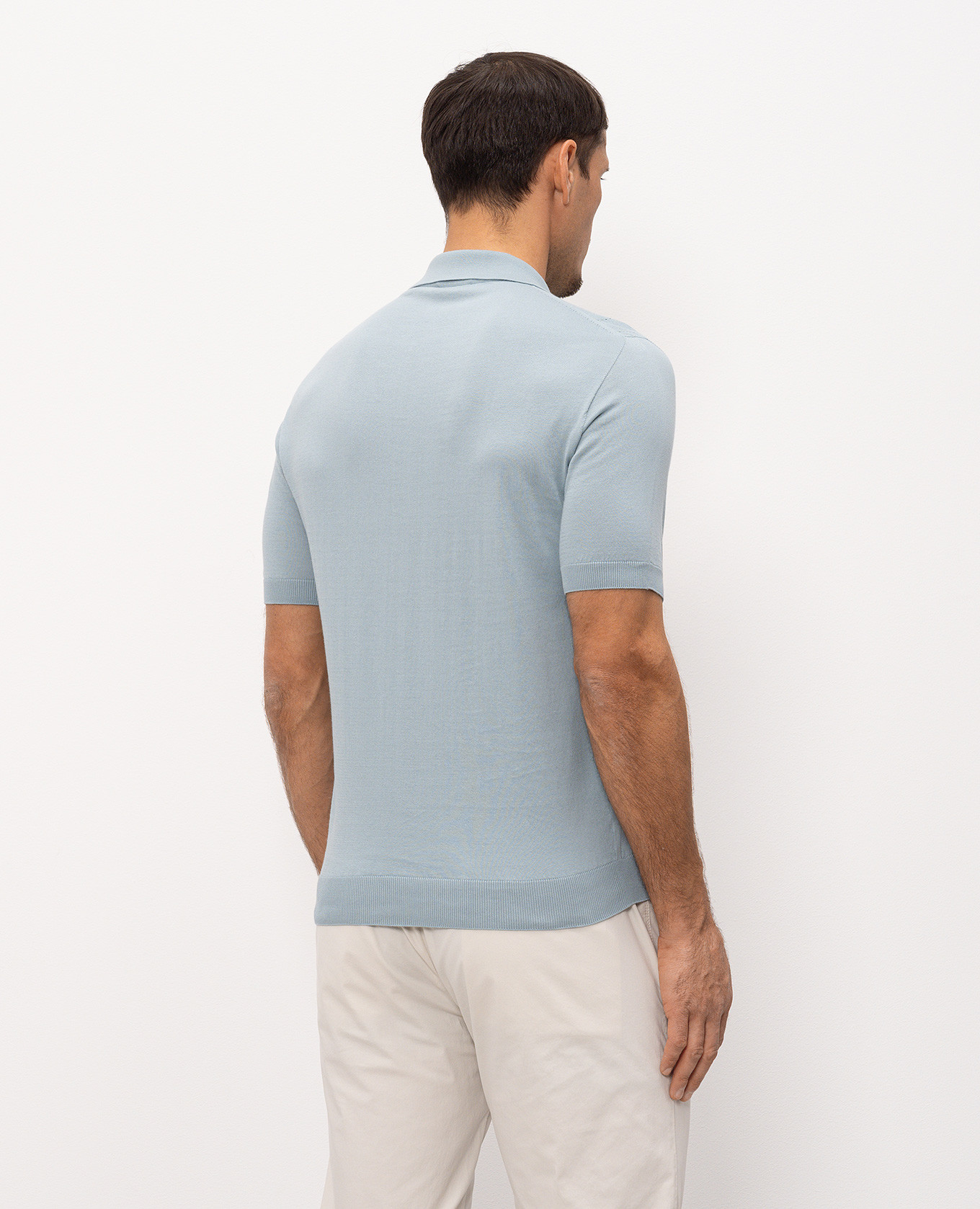 

Blue polo shirt with perforated stripes Bilancioni, Light blue