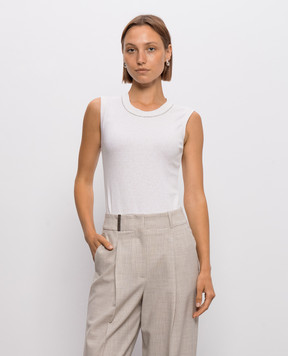 Peserico Beige melange striped T-shirt A08700J005669