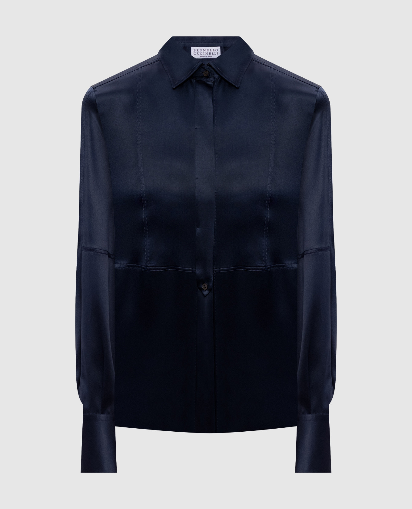 

Blue silk blouse with monil chain Brunello Cucinelli