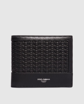Dolce&Gabbana Black leather purse with weaving BP1321AN419
