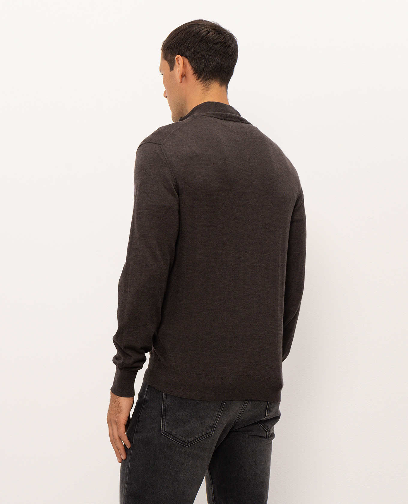 Brown wool, silk and cashmere jumper with zipper Doriani Cashmere 4