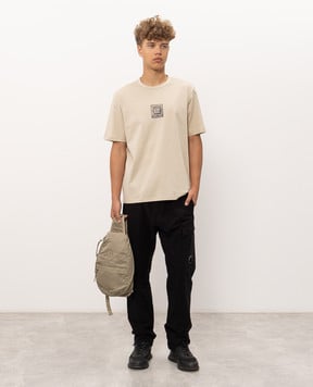 C.P. Company Metropolis Metropolis Series beige T-shirt with a print LTS052A006370W