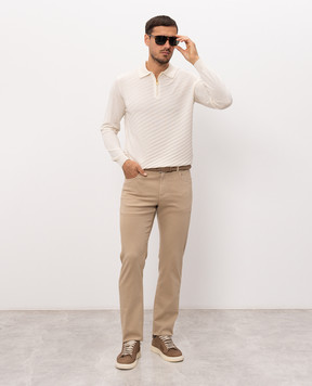 Stefano Ricci Ivory wool, silk and cashmere polo KE08023P30E26373