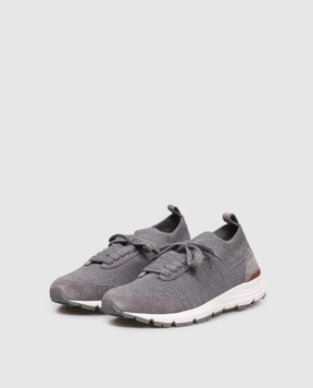 Peserico Gray sneakers with wool R79063C0CC628