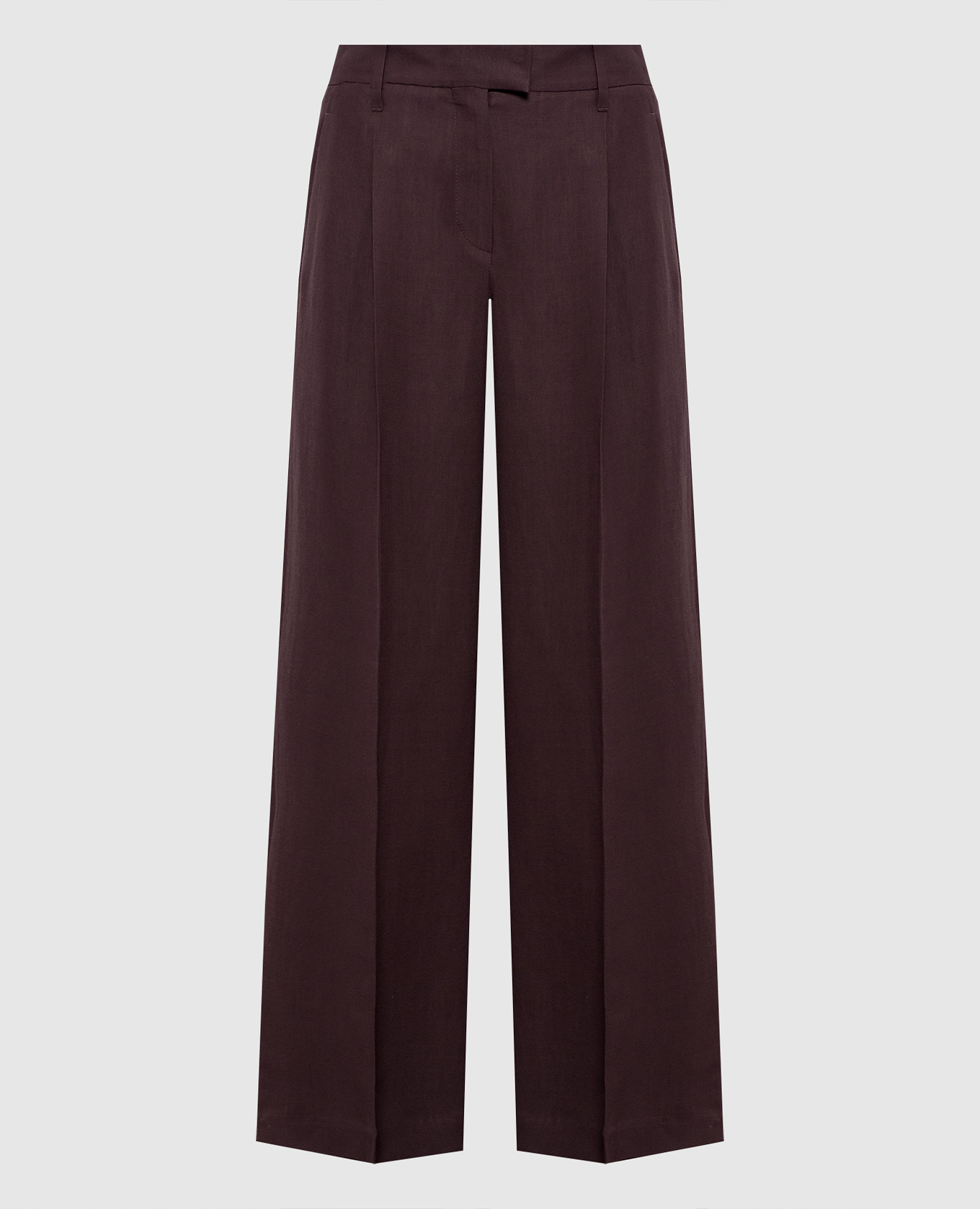 

Brown linen pants with monil chain Brunello Cucinelli