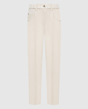Brunello Cucinelli Beige linen pants MH126P9148