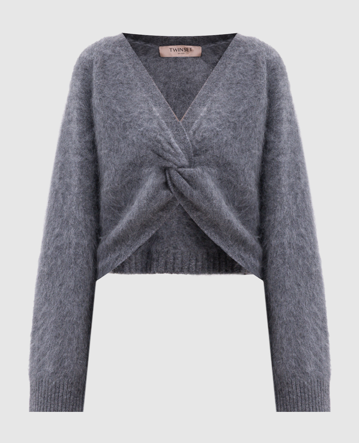 Gray sweater with wool, cashmere and silk