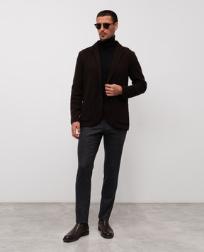 Cashmere&Whiskey Brown cashmere cardigan MU9471312341R