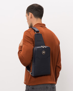 Stefano Ricci Blue embossed leather sling bag ND219GPVHI1