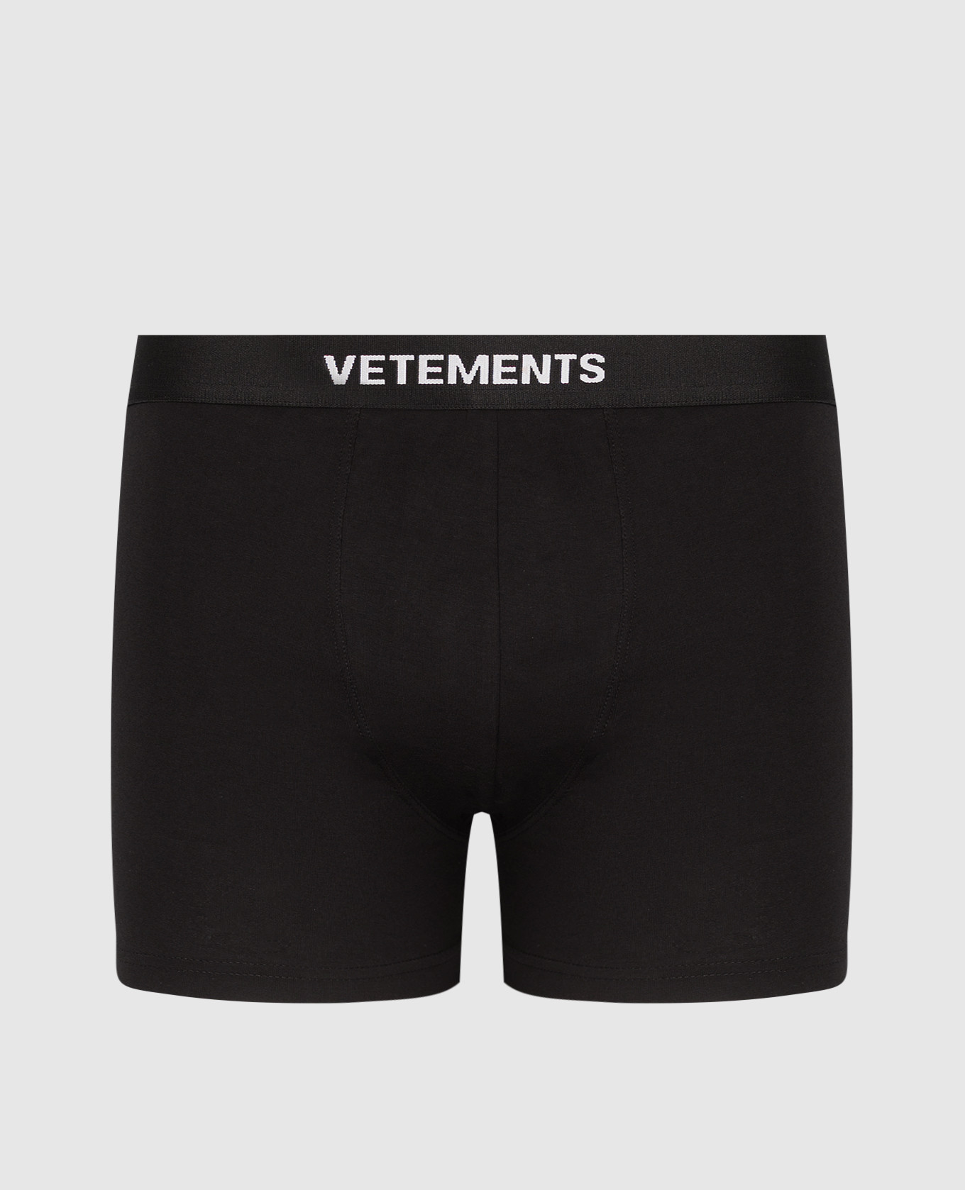 Black boxer briefs with logo pattern