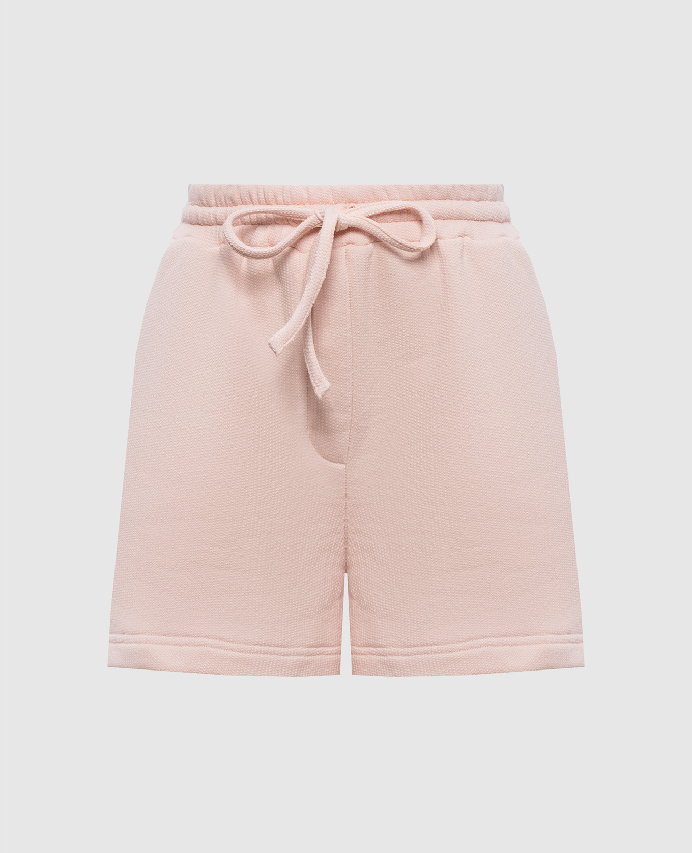 Pink shorts with monogram patch