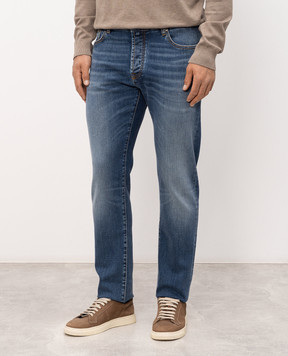 MooRER PAVEL blue jeans with a worn effect PAVELDC107