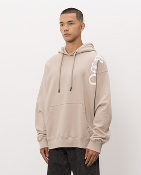 Off-White Beige hoodie with logo print 44MBB085F26F00O