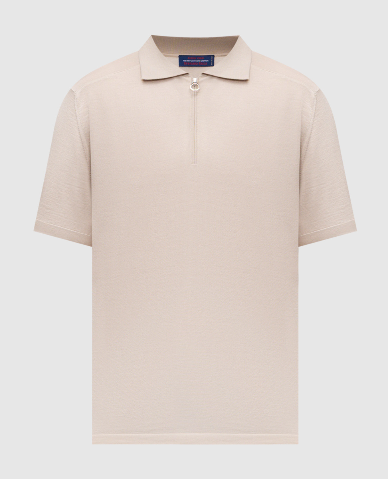 Beige cashmere polo shirt