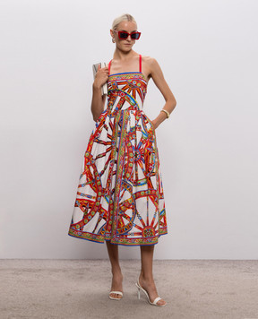 Dolce&Gabbana White printed midi dress F615VTGDDTE
