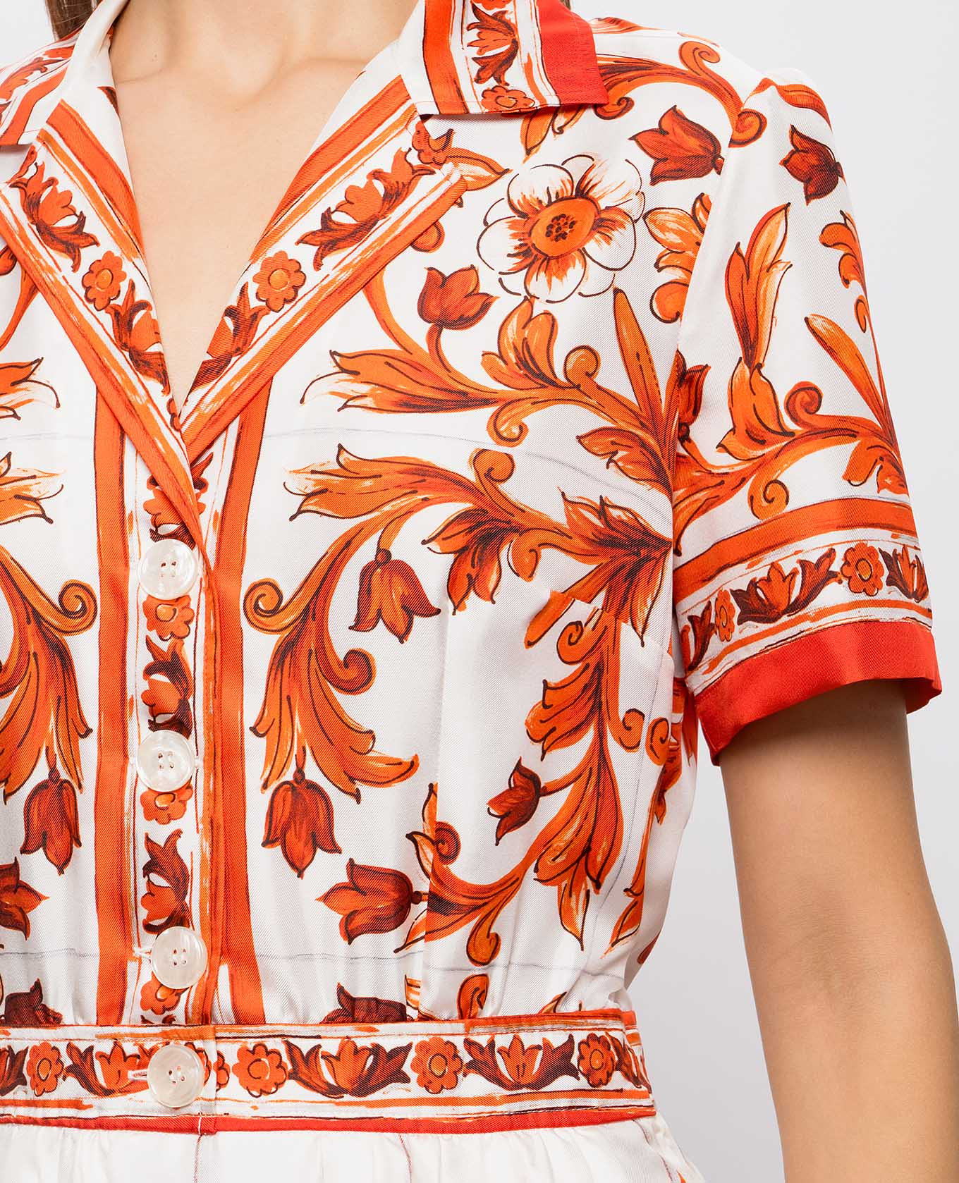 White dress with Majolica print Dolce&Gabbana 4