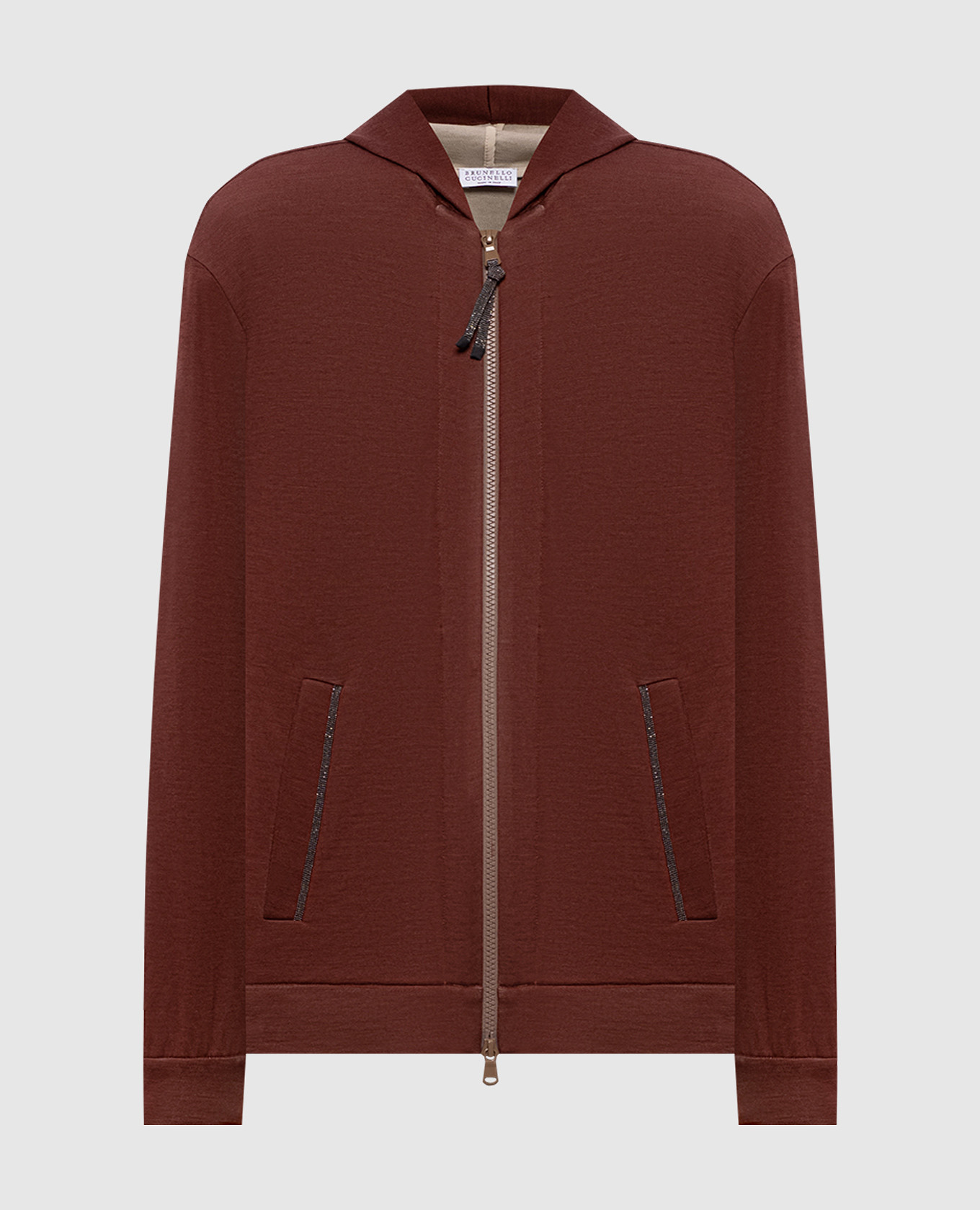 

Brown sports jacket with silk Brunello Cucinelli