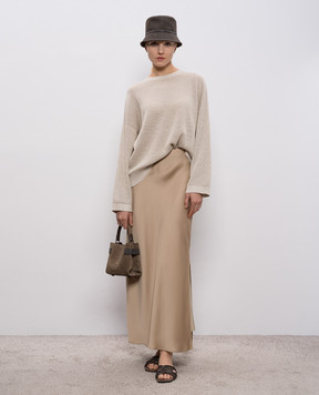 Brunello Cucinelli Beige maxi skirt with slits M0H38G3396