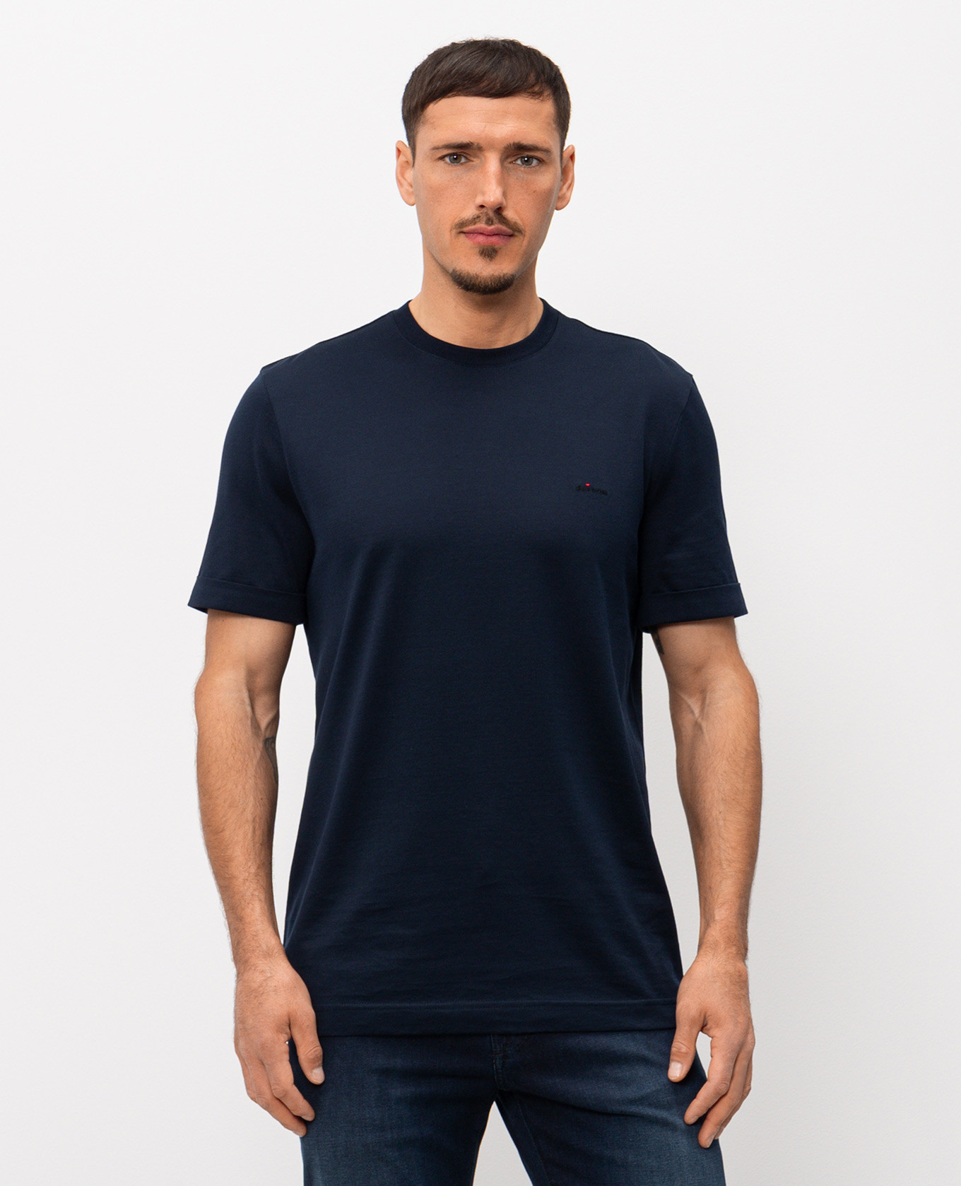 

Blue T-shirt with embroidered logo Kiton