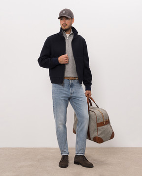 Brunello Cucinelli Blue reversible cashmere jacket MY4799802