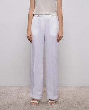 Peserico White linen pants A0433501926