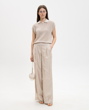 Peserico Beige top with polo collar S99106F149173H