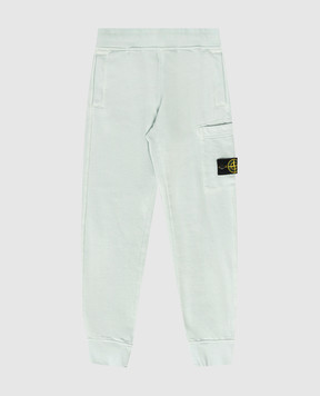 Stone Island Children's blue sweatpants with logo patch L1S166200003S00401012