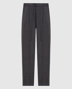 Peserico Gray wool checked pants A0407202563