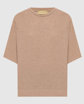 Momoni Iora beige lurex t-shirt MOTS00156MO