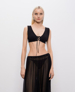 Giuseppe Di Morabito Milano Black silk top 06SSTO42116500