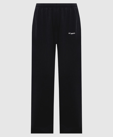 Black sweatpants with logo print