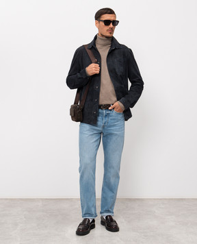 Cashmere&Whiskey Blue suede shirt jacket 22254500332