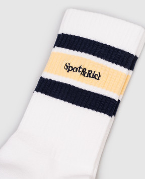 Sporty & Rich White Serif socks with logo embroidery AC00476300WH92