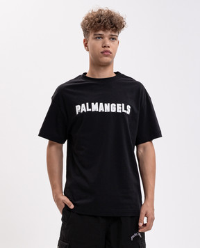 Palm Angels Black t-shirt with logo print PAMAA001JR018