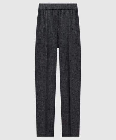 Grijze wollen broek met monil ketting