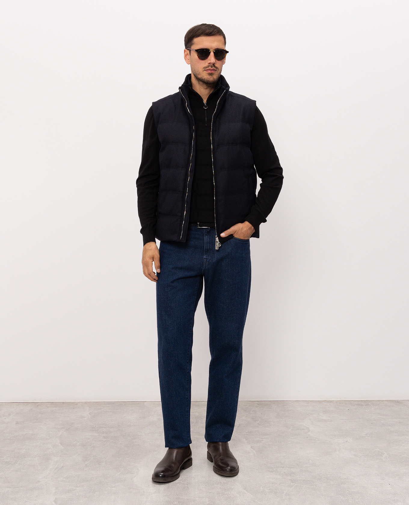 

Black wool sweater with geometric pattern Stefano Ricci