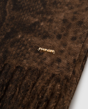 Twinset Brown scarf with print 262TO5020