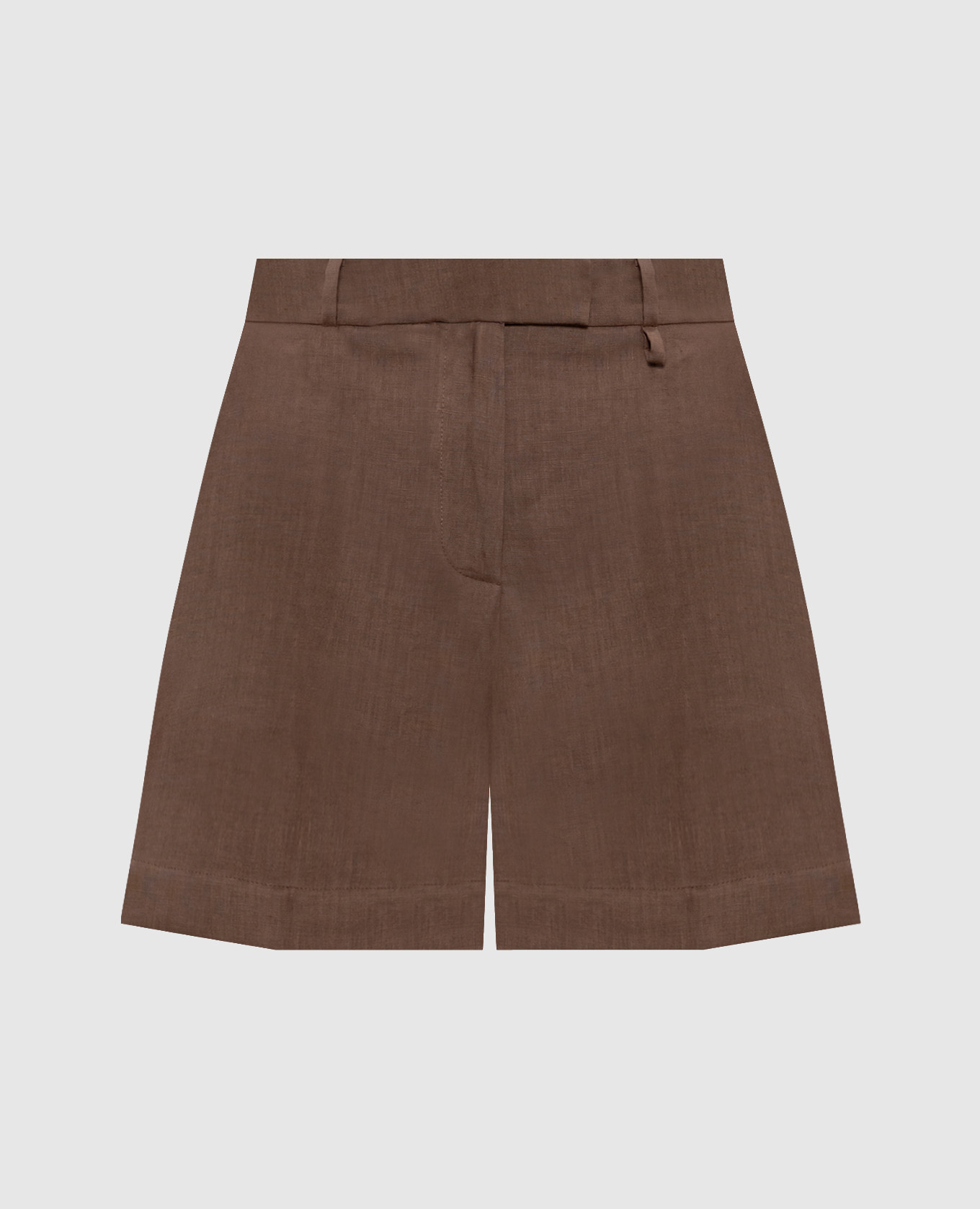 Brown linen shorts