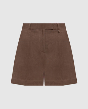 Babe Pay Pls Brown linen shorts D2600WMENFI