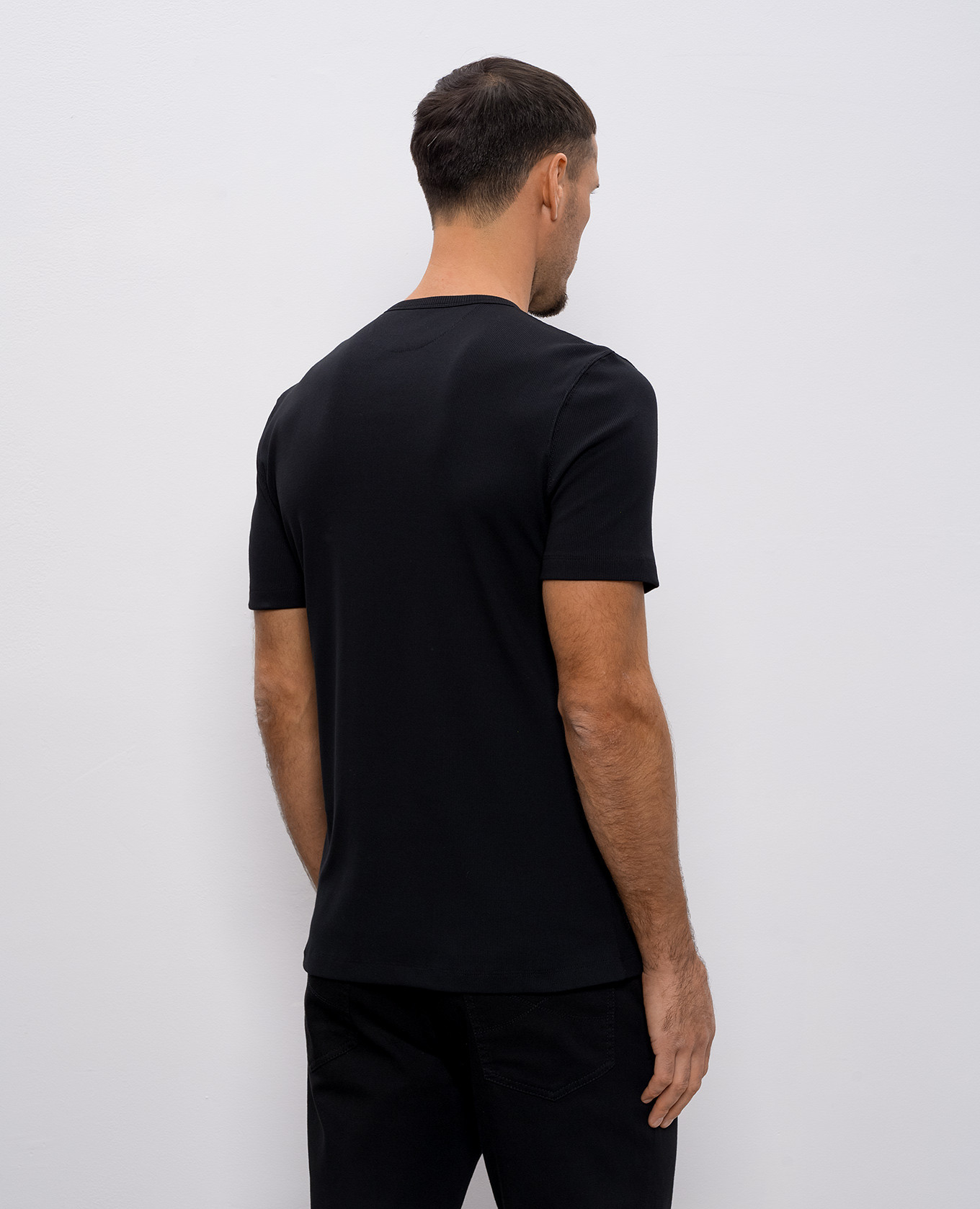 Black ribbed T-shirt Brunello Cucinelli 4