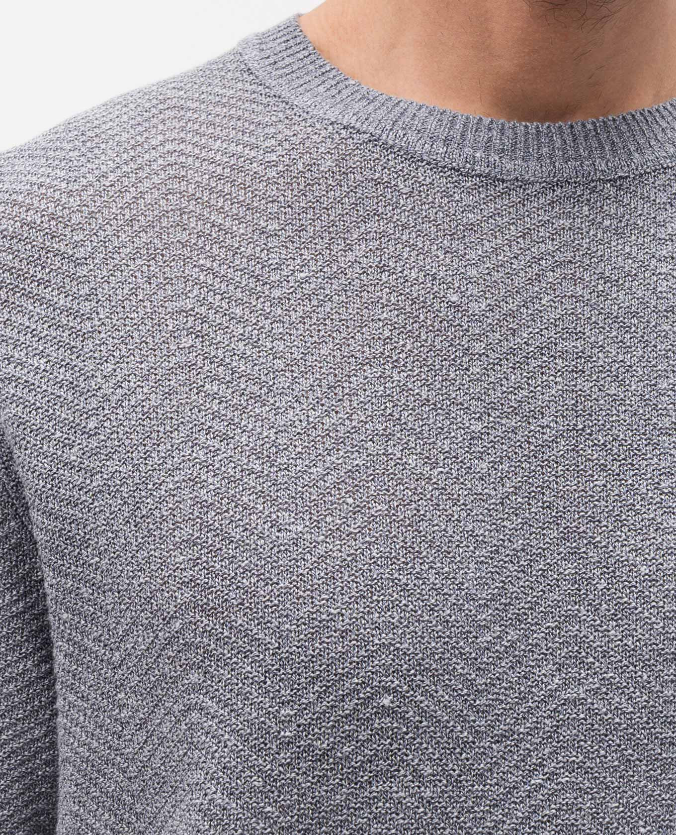 Blue linen and silk patterned T-shirt Brett Johnson 5