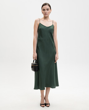 Asceno Green Lille silk dress D119F03C509