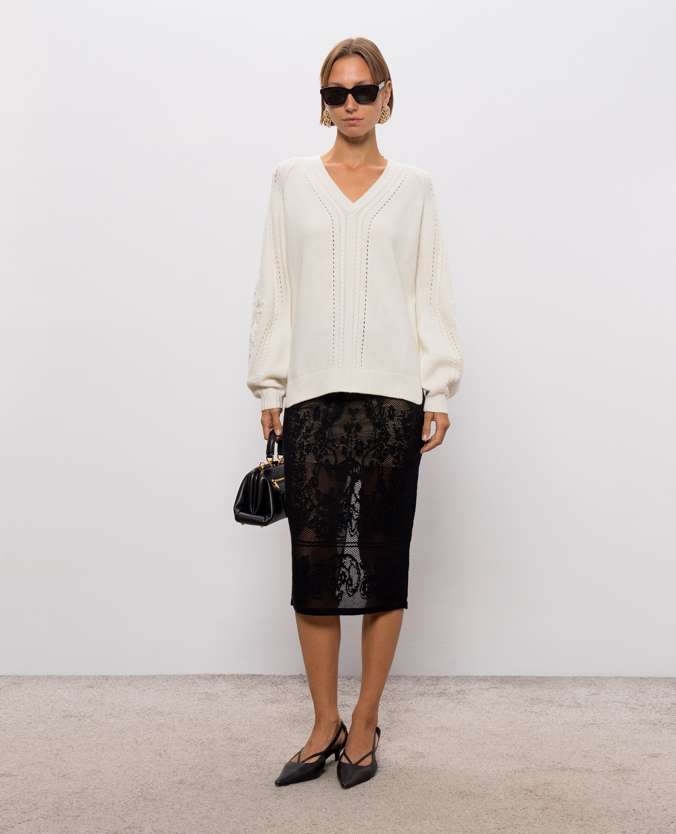Ivory wool pullover Twinset 2